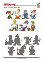 Silhouette pictures Shadow Riddle for kids - visual perception and concentration training