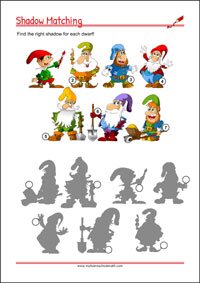 Shadow pictures - Worksheets To Improve Focus And Visual Attention