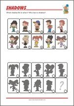 Silhouette pictures Shadow Riddle for kids - training for visual perception and concentration