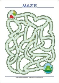 Find the Frog - Printable Easy Maze for Kids Free printable Maze Worksheet for preschool Kids (PDF)