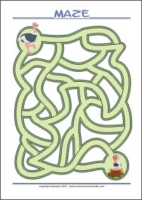 Find the baby Ostrich - Printable Easy Maze for Kids Free printable Maze Worksheet for preschool Kids (PDF)