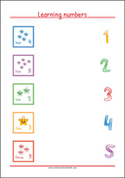 Learning Numbers Worksheet