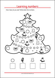 Learning Numbers Worksheet for Preschool and Kindergarten