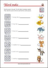 Word snakes - Animal Idioms - Free PDF Reading Activity for Kids