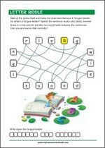 Letter Riddle - Tongue-twister - Printable Worksheet for kids