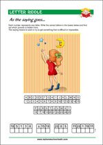 Letter Riddle - Secret Code Reading Worksheet