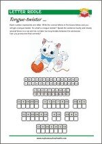 Letter Riddle - Tongue-twister - Printable Worksheet for kids