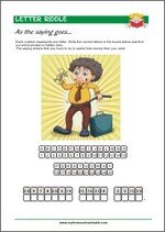 Letter Riddle - Tongue-twister - Printable Worksheet for kids