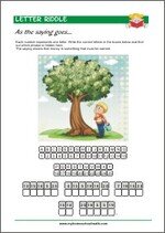 Letter Riddle - Tongue-twister - Printable Worksheet for kids
