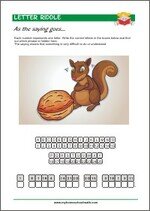 Letter Riddle - Printable Worksheet for kids