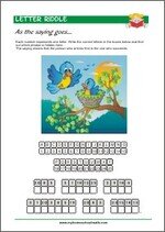 Letter Riddle - Printable Worksheet for kids