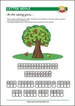 Letter Riddle - Printable Worksheet for kids