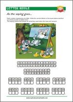 Letter Riddle - Printable Worksheet for kids
