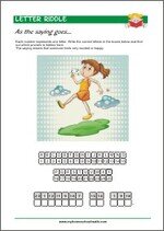 Letter Riddle - Printable Worksheet for kids