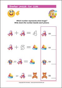 Number Puzzle - Change the picture with the correct number