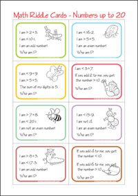 Free printable Math Riddle Cards for Kids – Guess the Mystery Number (PDF)