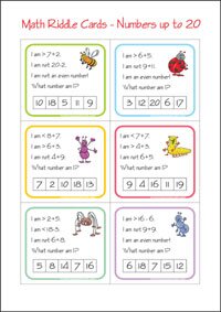 Math Riddle Cards - Mystery number game