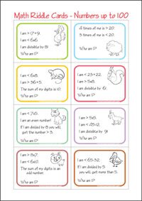 Math Riddle Cards - Mystery number game