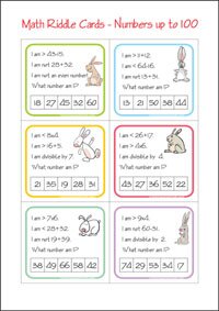 Math Riddle Cards - Mystery number game