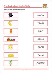 Free Printable Pre-Reading Activitiy for Kids as PDF