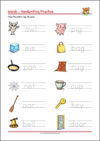 Printable Tracing & Writing Words - Lowercase Letters Worksheet - ABC Handwriting Practice