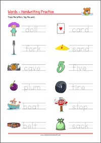 Printable Tracing & Writing Words - Lowercase Letters Worksheet - ABC Handwriting Practice