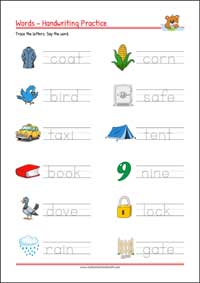 Printable Tracing & Writing Words - Lowercase Letters Worksheet - ABC Handwriting Practice