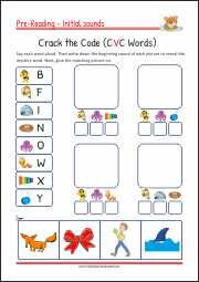 Pre-Reading Activities - Crack the Code (CVC) Words - PDF Worksheet