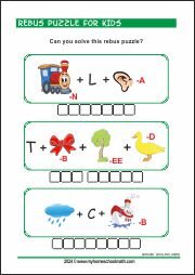 Rebus Puzzle for Kids - Secret Word - Can you solve this rebus puzzle?