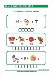 Rebus Puzzle for Kids - Secret Word - Can you solve this rebus puzzle?