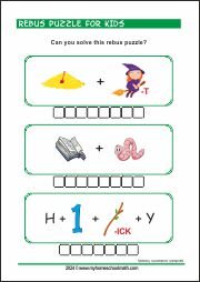 Rebus Puzzle for Kids - Secret Word - Can you solve this rebus puzzle?