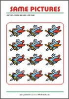 Find two same pictures - Printable Riddle for Kids