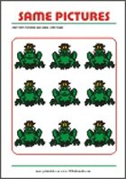 Find two same pictures - Printable Riddle for Kids