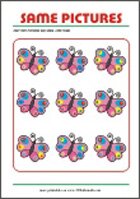 Find two same pictures - Printable Riddle for Kids