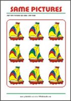 Find two same pictures - Printable Riddle for Kids