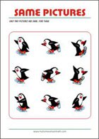 Find two same pictures - Printable Riddle for Kids