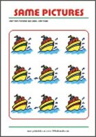 Find two same pictures - Printable Riddle for Kids