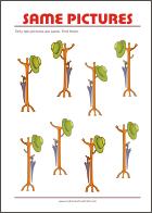 Find two same pictures - Printable Riddle for Kids