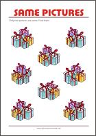 Find two same pictures - Printable Riddle for Kids