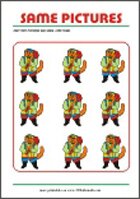 Find two same pictures - Printable Riddle for Kids