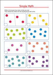 Simple Math - Worksheet for Preschool and Kindergarten