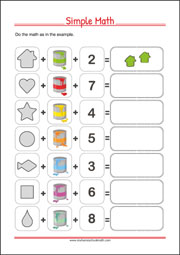 Simple Math - Worksheet for Preschool and Kindergarten
