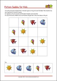 Free Printable Cut-and-Glue Sudoku Puzzles for Kids (with Solutions)