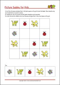 Free Printable Cut-and-Glue Sudoku Puzzles for Kids (with Solutions)