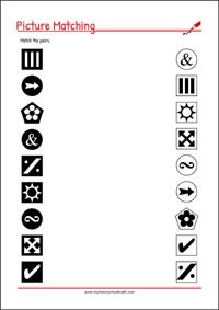 Matching Worksheet - Visual Scanning Worksheets