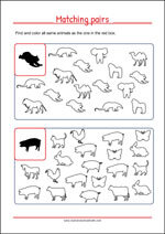Match the Same - Worksheets To Improve Focus And Visual Attention
