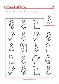 Matching Worksheet - Visual Scanning Worksheets