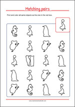 Match the Same - Worksheets To Improve Focus And Visual Attention
