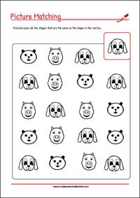Matching Worksheet - Visual Scanning Worksheets