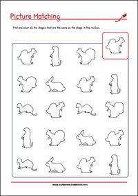 Matching Worksheet - Visual Scanning Worksheets